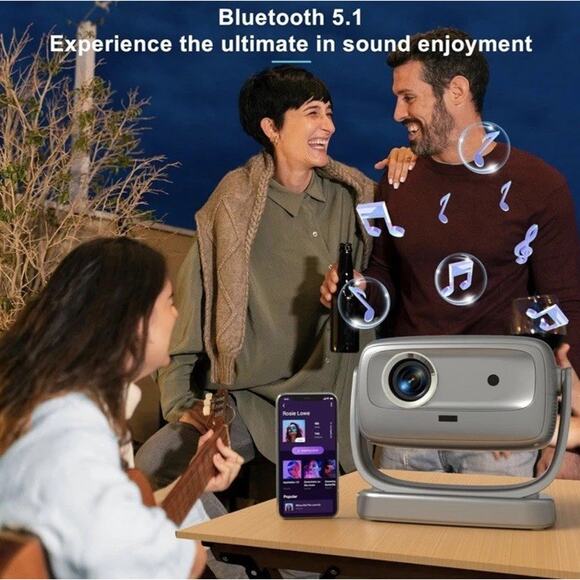 🔥Smart TV 4K Projector WiFi & Bluetooth Portable Outdoor Auto Focus BNIB🔥 - Picture 7 of 8